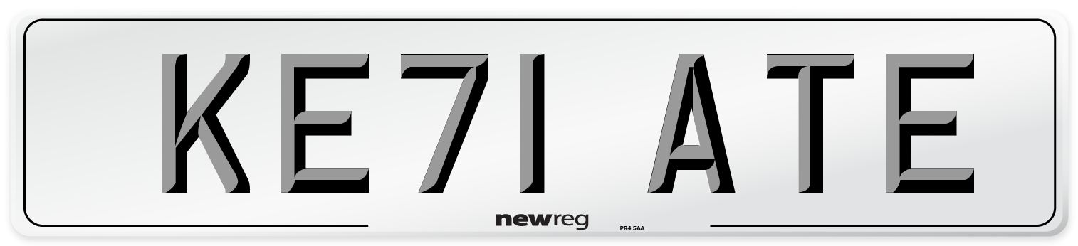 KE71 ATE Number Plate from New Reg